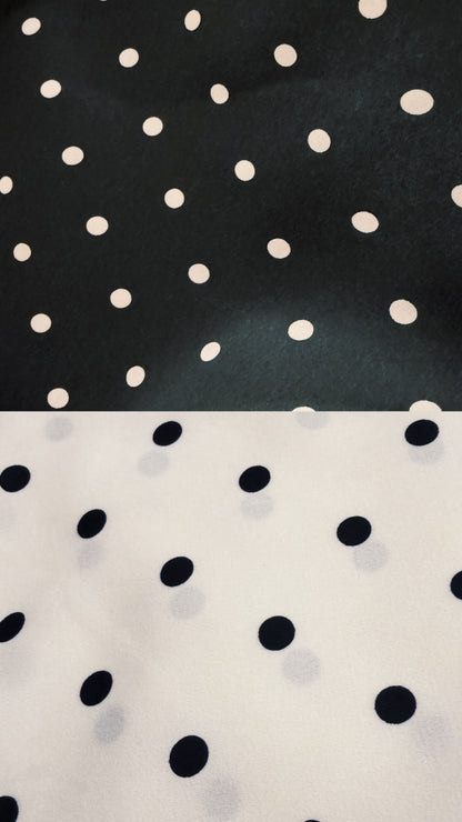Polka Midi Satin Skirt